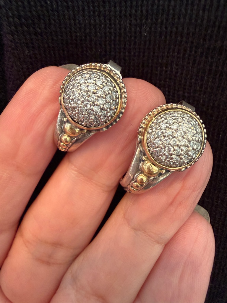 Konstantino 925 & 18k Gold Diamond Earrings